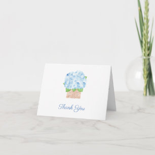 Coastal Grandma Hydrangeas Boy Baby Shower Thank You Card