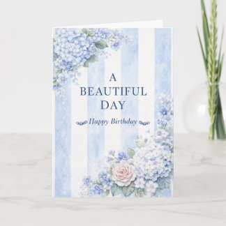 Coastal Grandmother Blue Hydrangea Elegant Card
