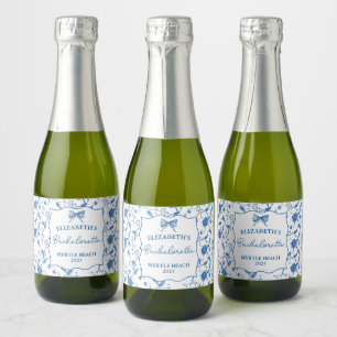 Coastal Grandmother Personalised Bachelorette Mini Sparkling Wine Label