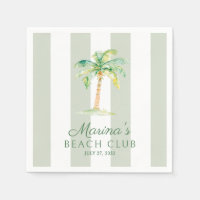 Coastal Green Cabana Stripes Palm Beach Club