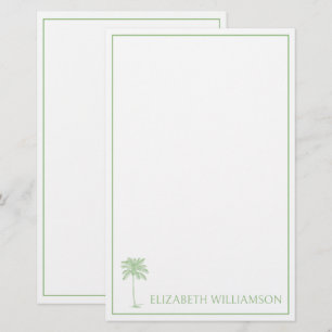 Coastal Green Palmetto Palm Tree Personalised Stationery