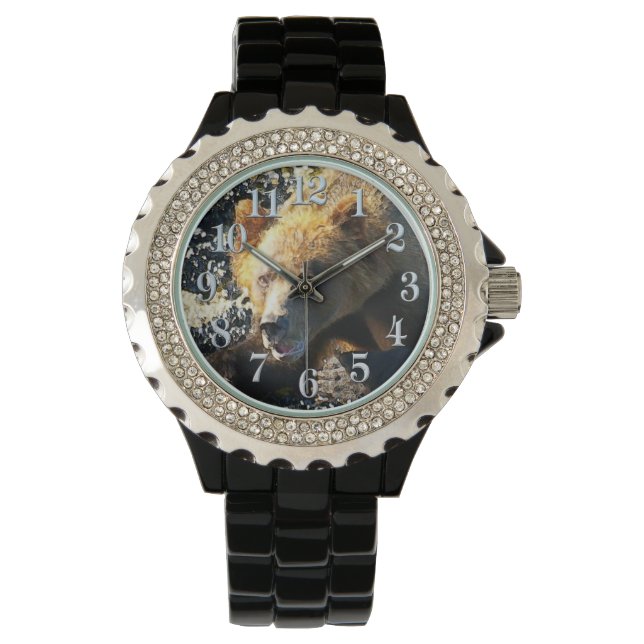 Coastal Grizzly Bear Face - Wildlife Photo Watch (Front)