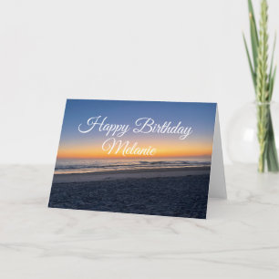 Coastal Happy Birthday Sunset Beach Card