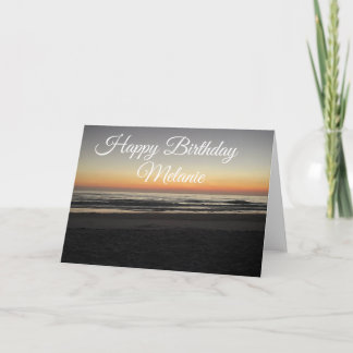 Coastal Happy Birthday Sunset Down Beach Card