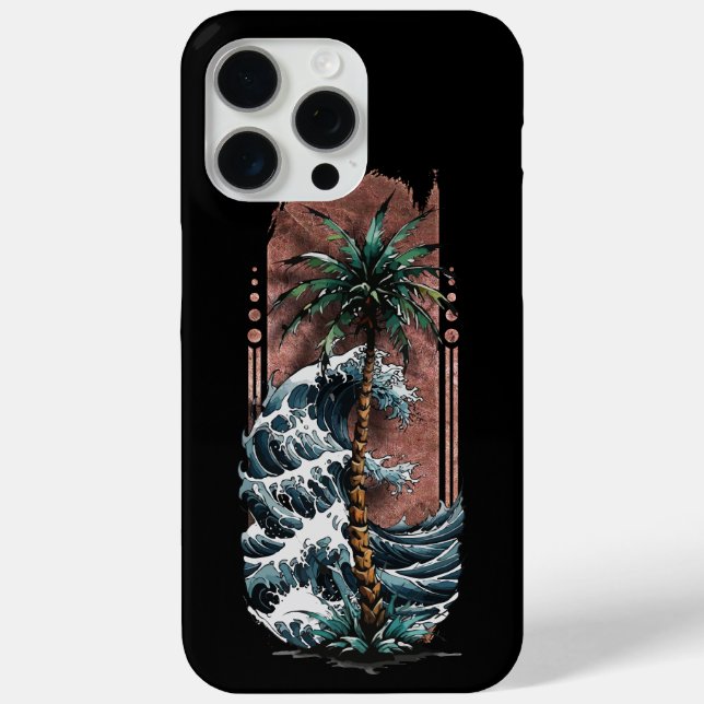 Coastal Harmony: Palm Tree by the Sea Case-Mate iPhone Case (Back)