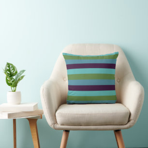 Coastal harmony stripes cushion