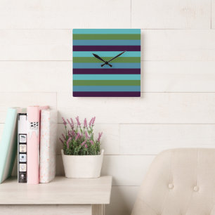 Coastal harmony stripes square wall clock