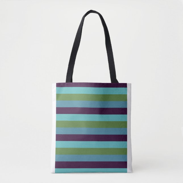 Coastal harmony stripes tote bag (Front)