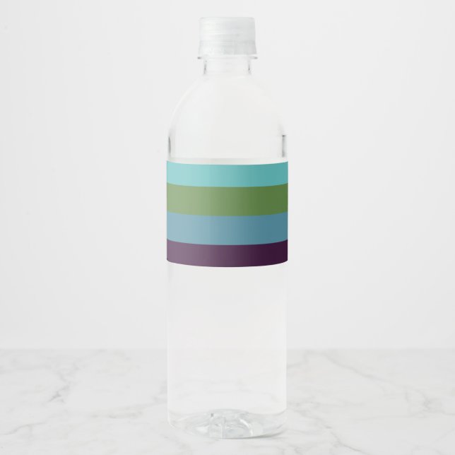 Coastal harmony stripes water bottle label (Front)