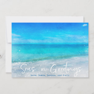 COASTAL HOLIDAY CARD   Tropical Beach Christmas