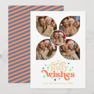 Coastal Holiday Retro Photo Collage Christmas Card