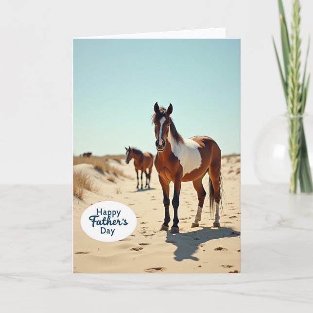 Coastal Horses Fathers Day Card (Front)
