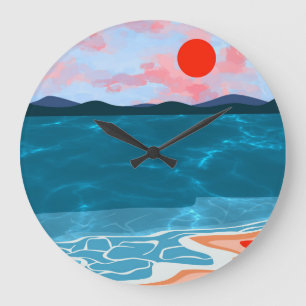 Coastal Hues Large Clock