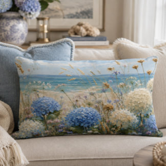 Coastal Hydrangea 16x12 Accent Pillow