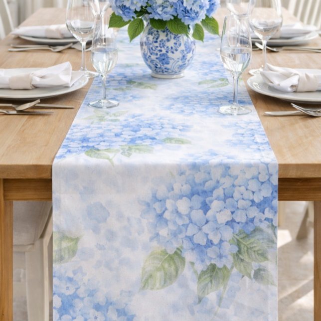 Coastal Hydrangea Table Runner for Elegant Enterta (Set Your Mother’s Day Table Now – Elegant Hydrangea Style Your Guests Will Notice)