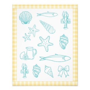 Coastal Italian Kitchen Print   Sorrento Blue