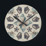 Coastal Kaleidoscope I Round Clock<br><div class="desc">Marine Life</div>