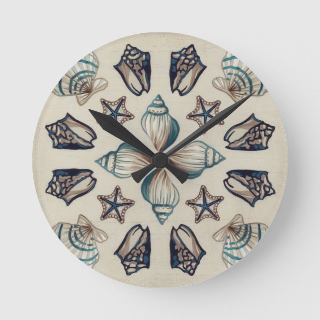 Coastal Kaleidoscope I Round Clock (Front)