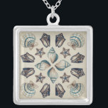 Coastal Kaleidoscope I Silver Plated Necklace<br><div class="desc">Marine Life</div>