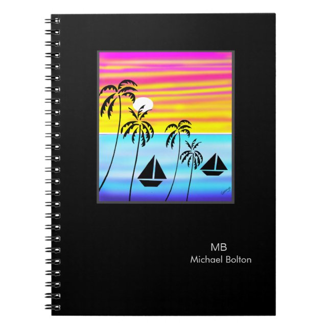 Coastal Kenya, Tropical Sunset Sailing Notebook (Front)