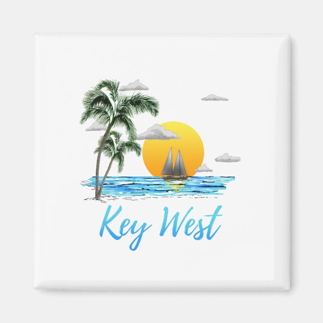 Coastal Key West Sailing Sunset Magnet (Front)