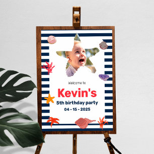 Coastal kids birthday party poster