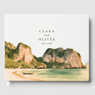 Coastal Krabi Karst Bay Thailand Lagoon Wedding Guest Book