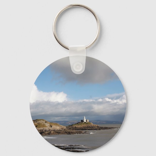 Coastal landscape and lighthouse key ring (Front)