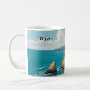 Coastal Landscape Ocean Beach Personalised Coffee Mug