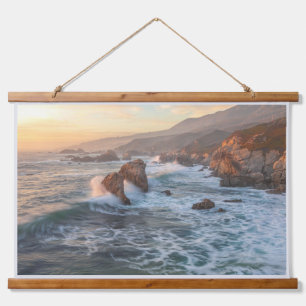 Coastal Landscape with Crashing Waves  Hanging Tapestry
