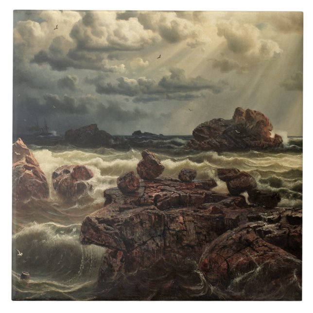 Coastal Landscape with Ships on the Horizon Tile (Front)