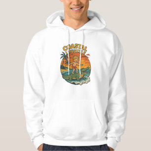Coastal Life Alligator Surfing Retro FL Surf Beach Hoodie