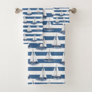 Coastal Life Oceans Blue Bath Towel Set