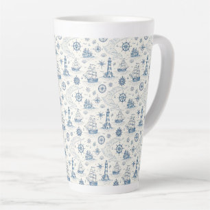 Coastal Life Oceans Blue Latte Mug