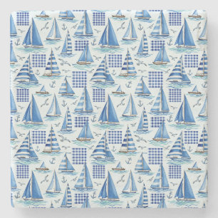 Coastal Life Oceans Blue Stone Coaster