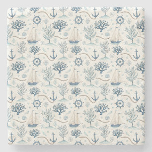 Coastal Life Oceans Blue Stone Coaster