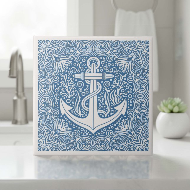 Coastal Life Series Anchor Blue D1208 Tile (Creator Uploaded)