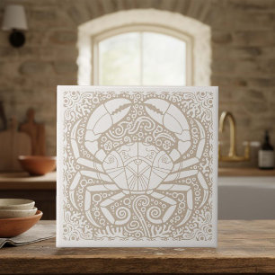 Coastal Life Series Crab Blue D1208 Tile