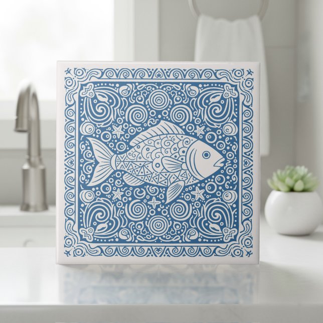 Coastal Life Series Fish Blue D1208 Tile (Creator Uploaded)