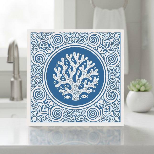 Coastal Life Series Lace Coral Blue D1208 Tile (Creator Uploaded)