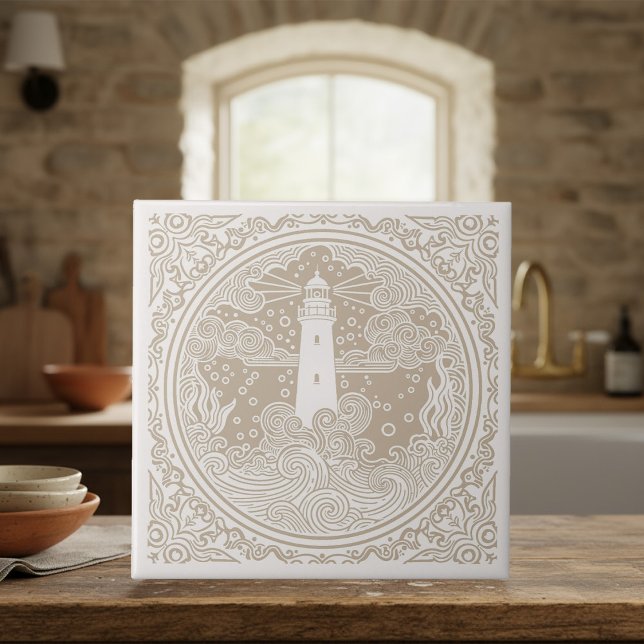 Coastal Life Series Lighthouse Sand D1208 Tile (Creator Uploaded)