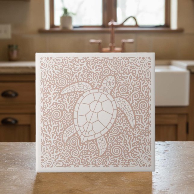 Coastal Life Series Turtle Coral D1208 Tile (Creator Uploaded)