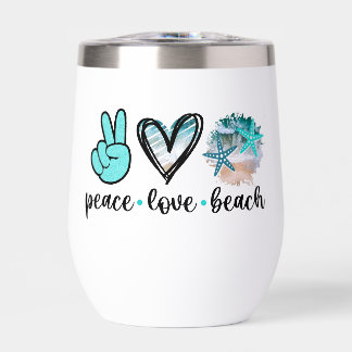Coastal Life Tumbler – Peace, Love, and Beach