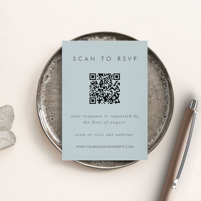 Coastal Light Blue RSVP Card with QR Code (Creator Uploaded)