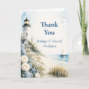 Coastal Lighthouse Anniversary Thank You Card