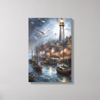 Coastal Lighthouse at Twilight Nautical Art
