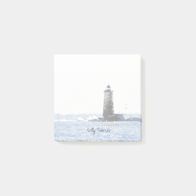 Coastal Lighthouse & Atlantic Ocean Nautical Theme Post-it Notes (Front)