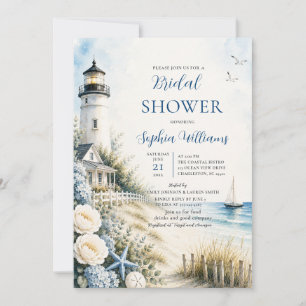 Coastal Lighthouse Bridal Shower Invitation