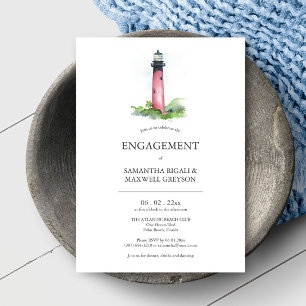 Coastal Lighthouse Engagement Party Invitations