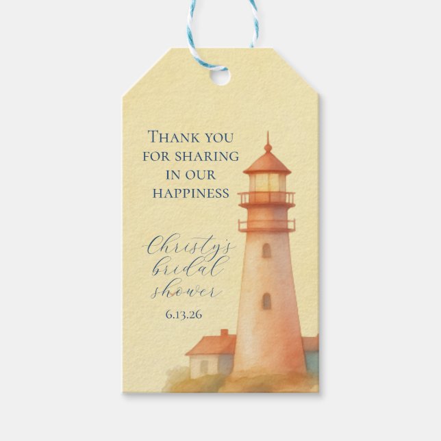 Coastal Lighthouse Favour Tag (Front)